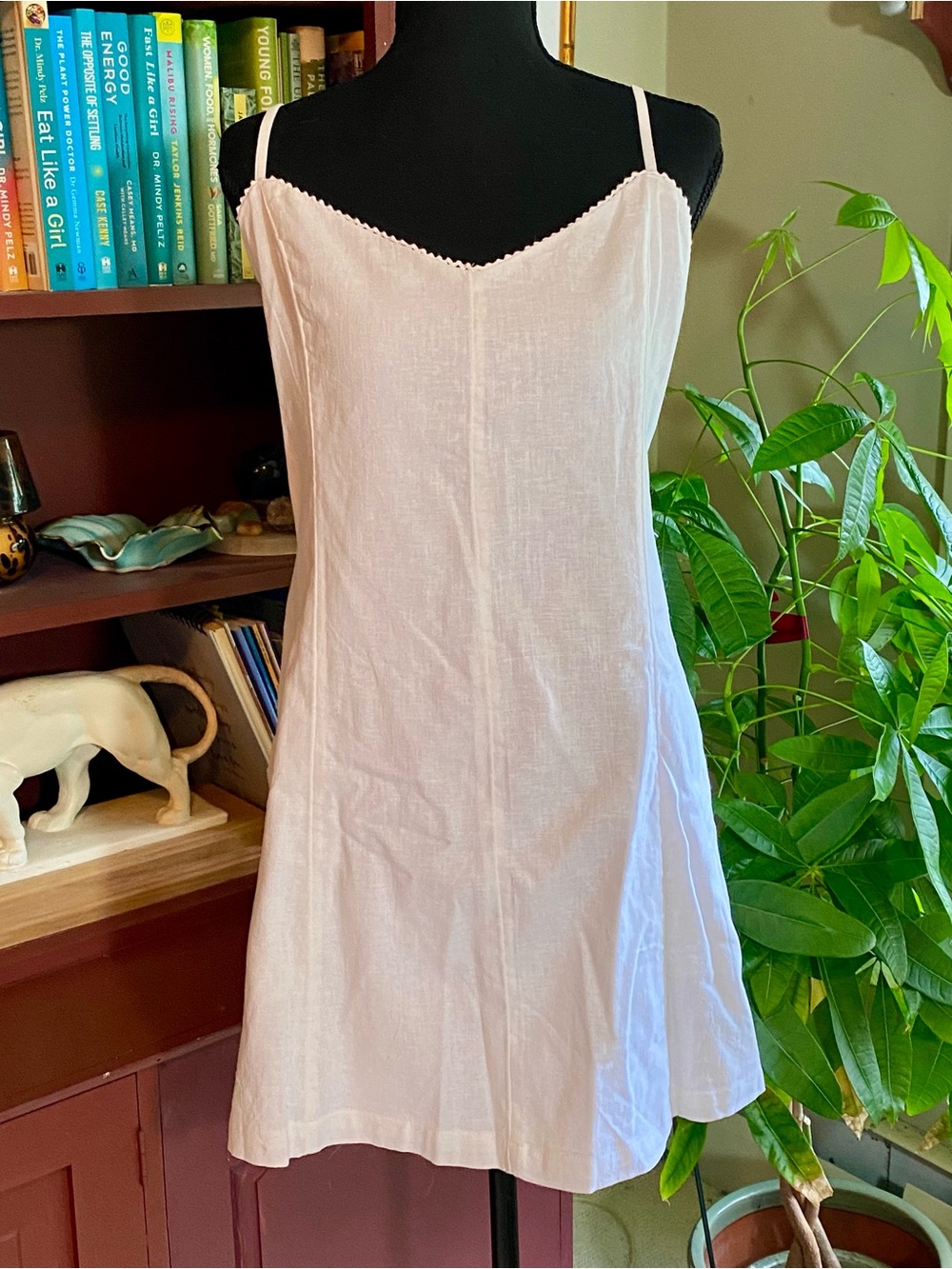 Abercrombie & Fitch white linen Slip dress with adjustable tie back